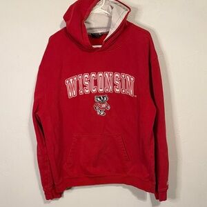 Colosseum Red Wisconsin Men's Hoodie